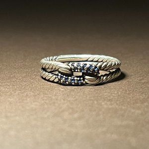 Vintage David Yurman Blue Sapphire Petite Pave Loop Ring